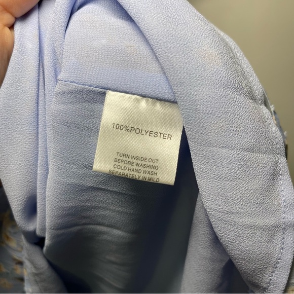 Sabo Skirt Ariana Blue Micro Floral corset puff sleeve mini Dress in size L - Picture 7 of 10